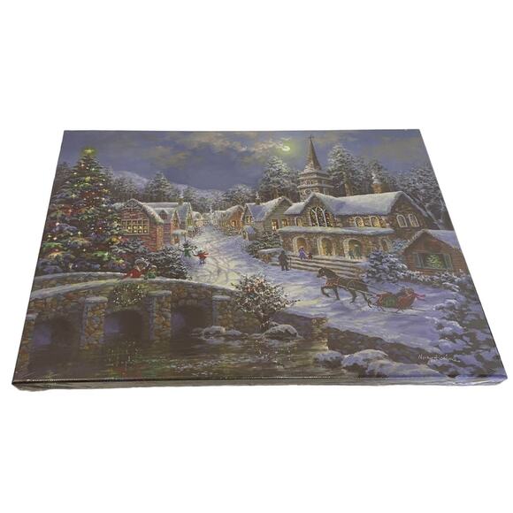 Heaven And Earth Lighted Canvas Item #49851 New Unopened Christmas Town - Picture 3 of 8